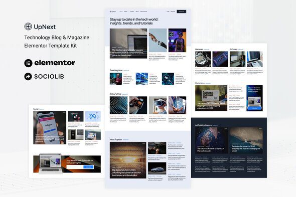 UpNext – Technology Blog and Magazine Elementor Template Kit
